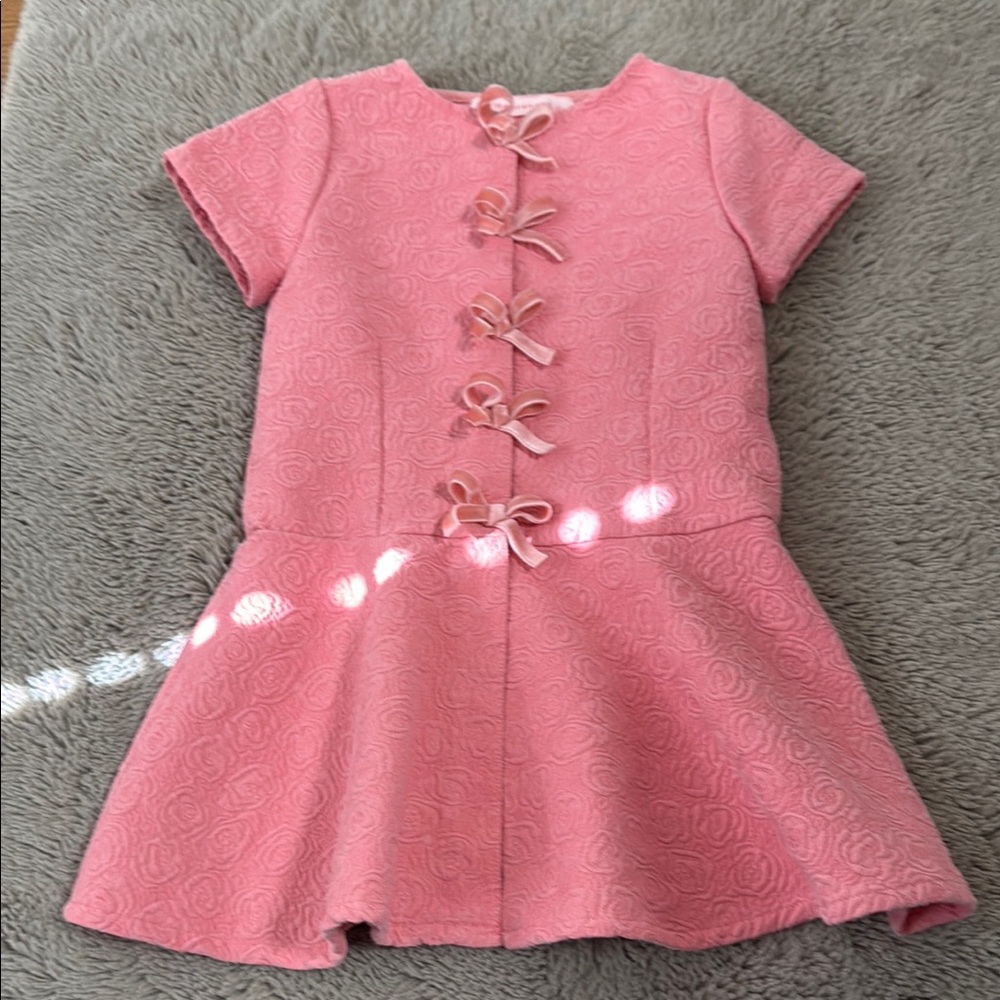 3 for $20 Gingersnaps Pink Kids Dress with Bow Accents